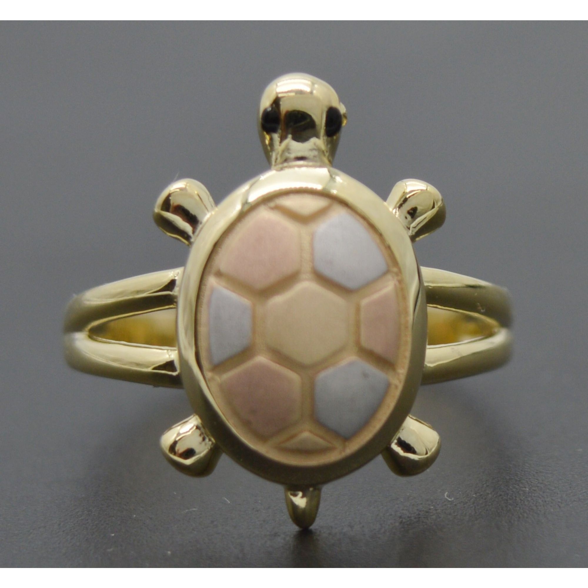 Real Solid 10k TriColor Gold Shiny Turtle Textured Ring 25gr All Sizes Real Solid 10k TriColor Gold Shiny Turtle Textured Ring 25gr All Sizes